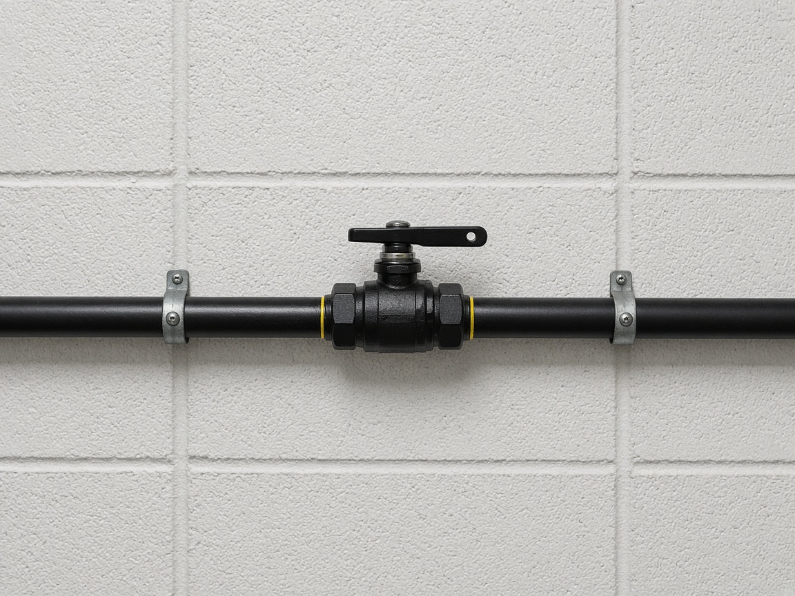 Close view of a gas-pipe fitting
